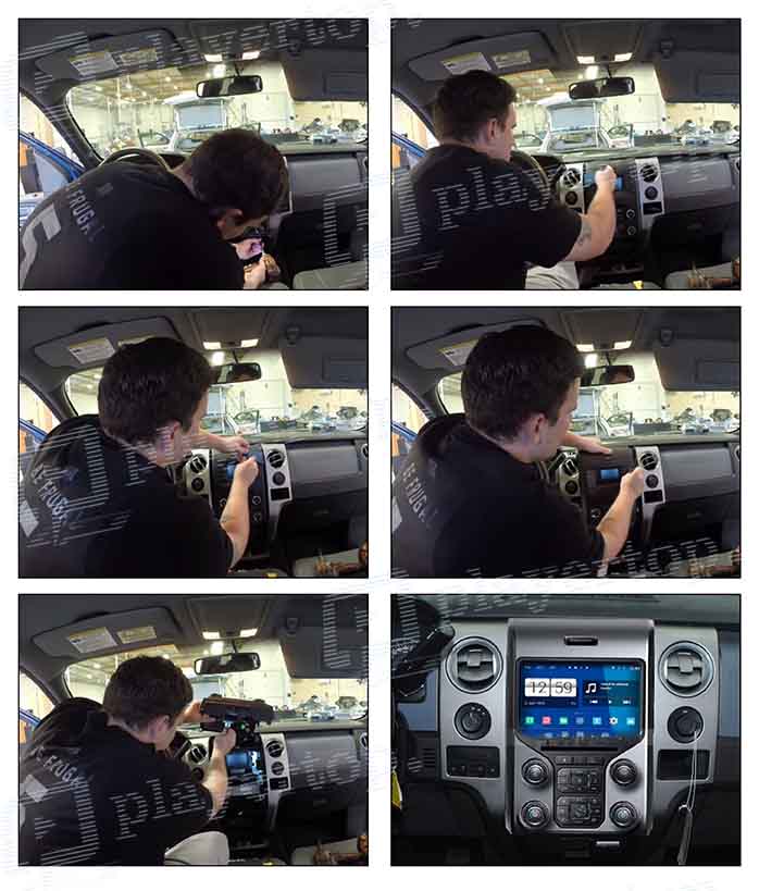 montage autoradio ford F150 2012 2013